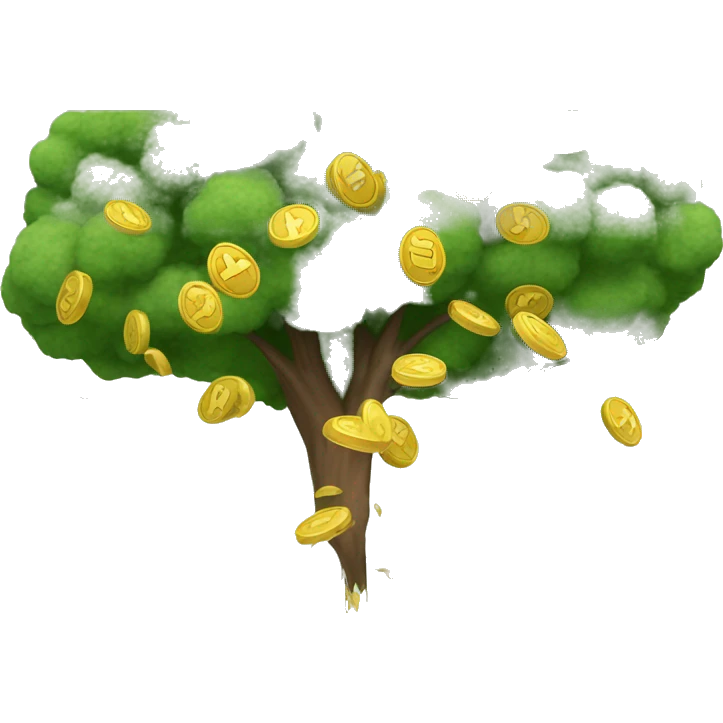 a lot if money falling from tree  emoji