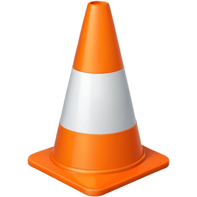 Cono naranja obra construcción  emoji