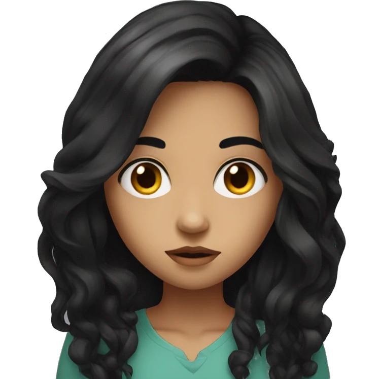 Have a long black hair  girl with intense gaze emoji