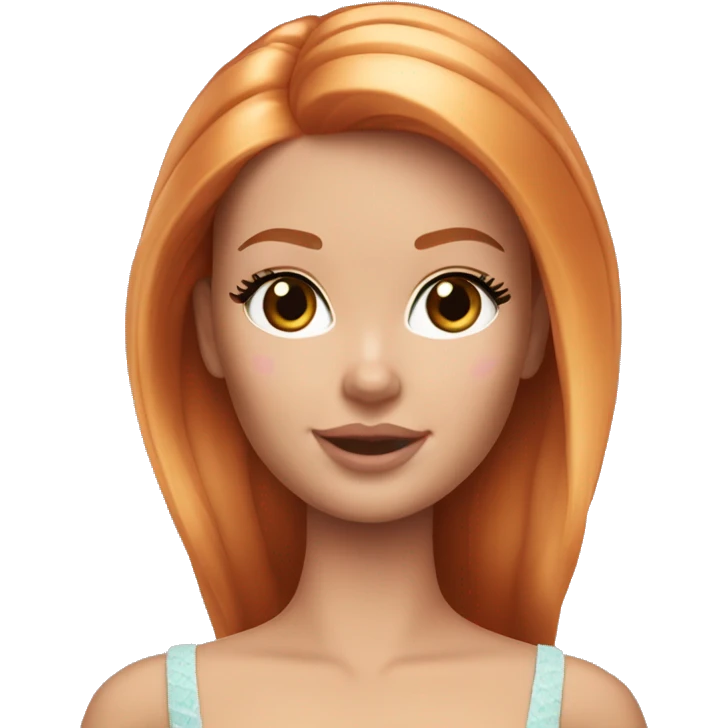 Beautiful Barbie ginger fair skin emoji