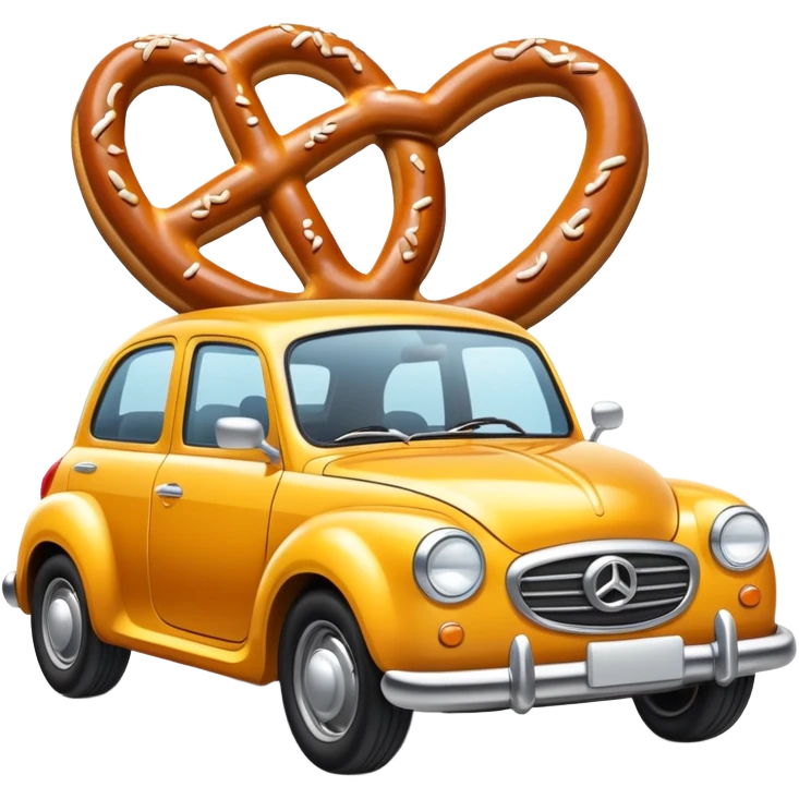 Car with pretzel emoji