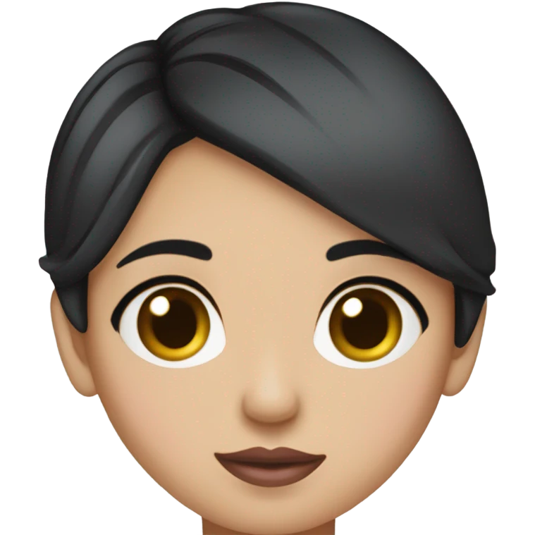 Thick Short black hair brown eyes pink lip pink cheek Filipino lady emoji