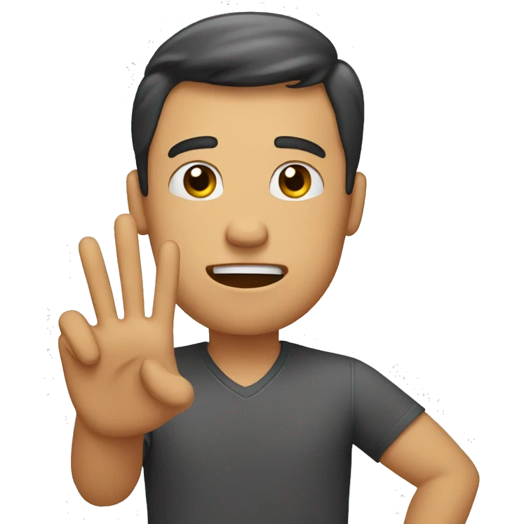 guy saying no with his hand emoji