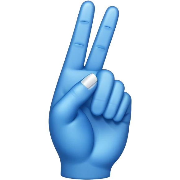 Blue middle finger emoji