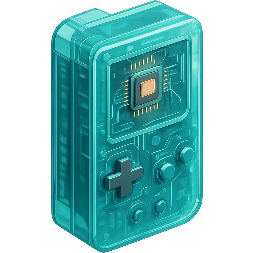 A futuristic computer with internal circuitry visible through its translucent casing, showing detailed motherboard components and glowing elements emoji