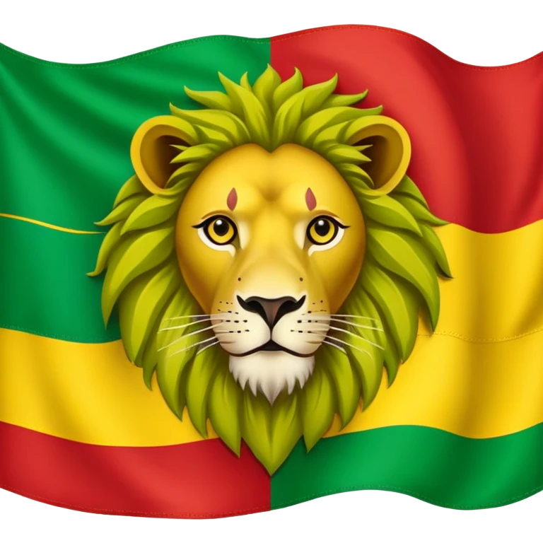 The lion of judah of ethiopian flag with green yellow and red and the lion in the middle emoji