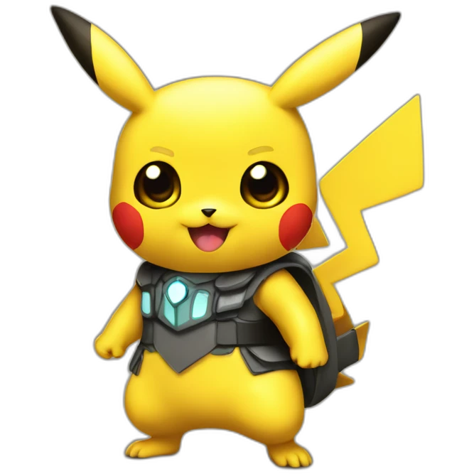 Picachu con el traje de bantman emoji
