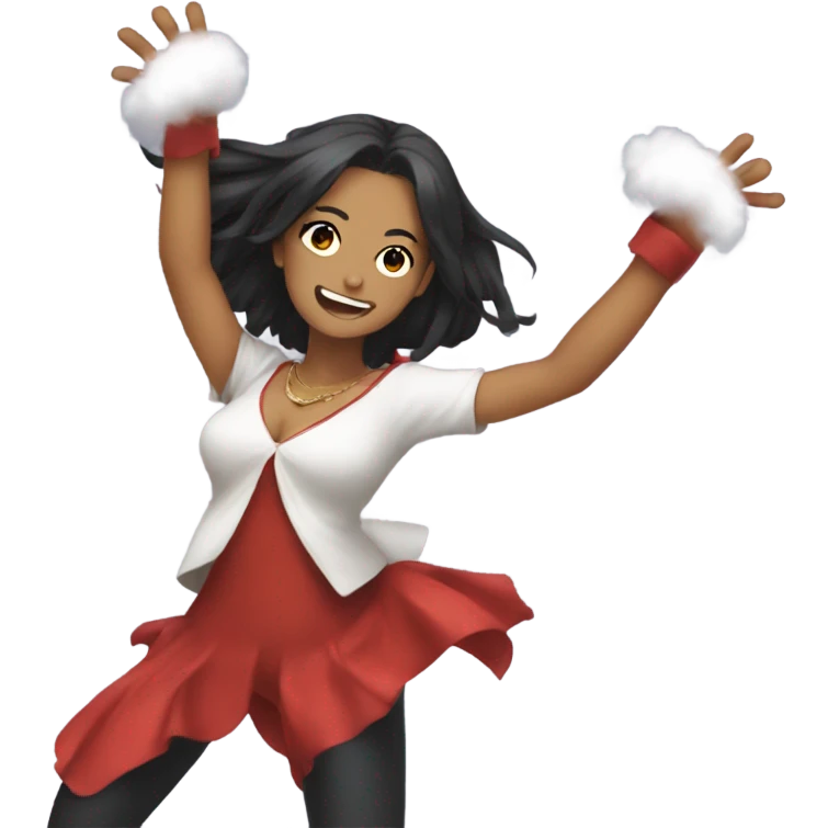 anime girl red heat dancing moment emoji