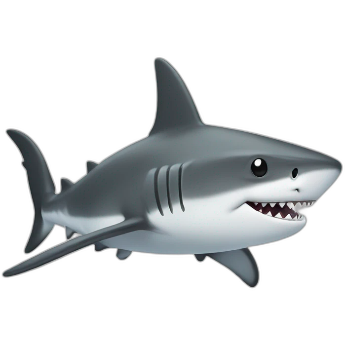 black and white countours cartoon shark standing with a camouflage cap on its head emoji