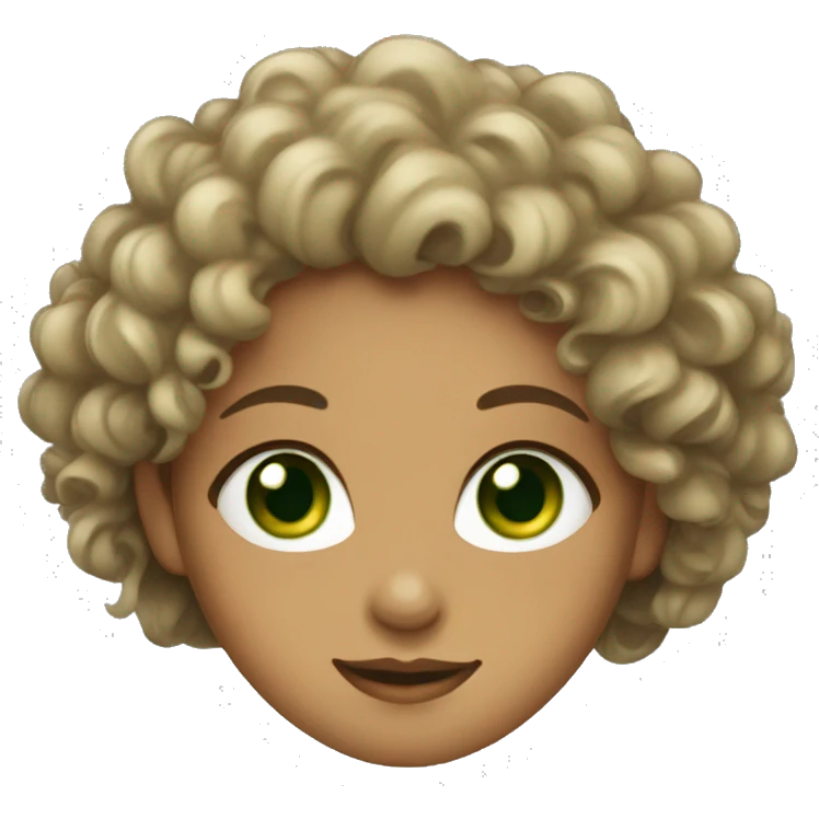 Girl with green eyes and curly hair emoji