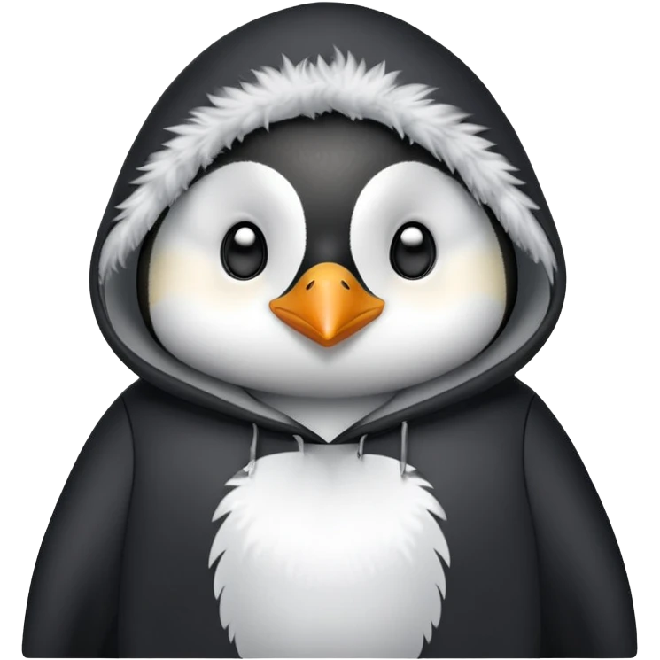 Penguin wearing a black hoodie  emoji
