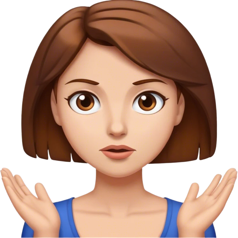mulher de cabelo castanho e pele clara dando de ombros emoji