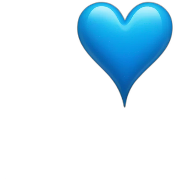 Corazón azul con moño  emoji
