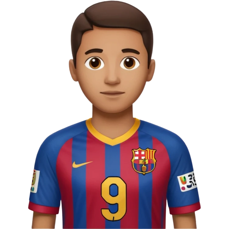 buat costum hanya pakaian dan dari belakang barcelona nama punggung irvina dan nomor punggung 9 emoji
