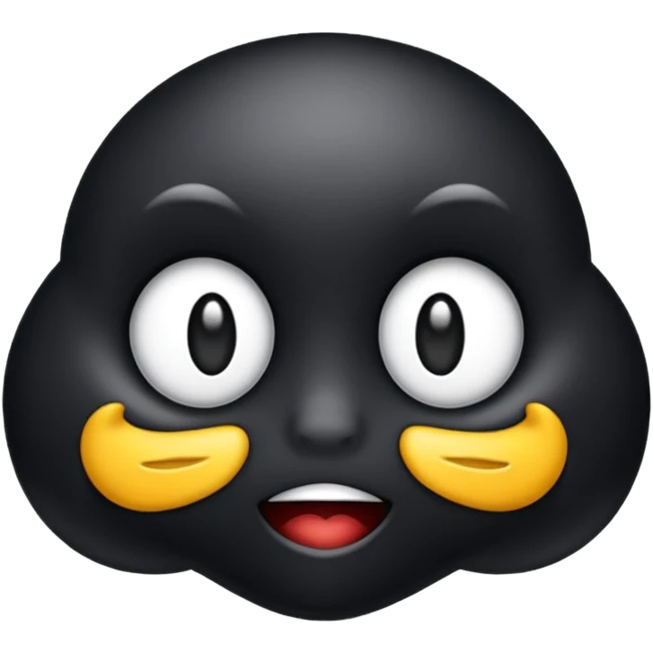 Coração preto com laço branco  emoji
