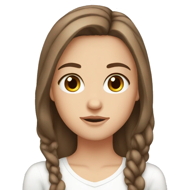 Brown hair brown eyes white girl emoji