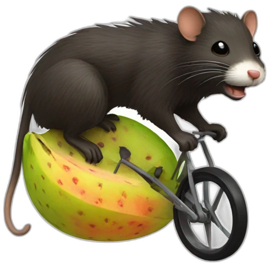 ratel riding a hairy fruit emoji