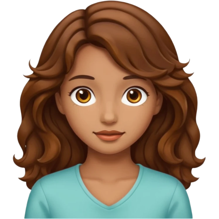 A pretty girl with tan skin and brown wavy hair emoji