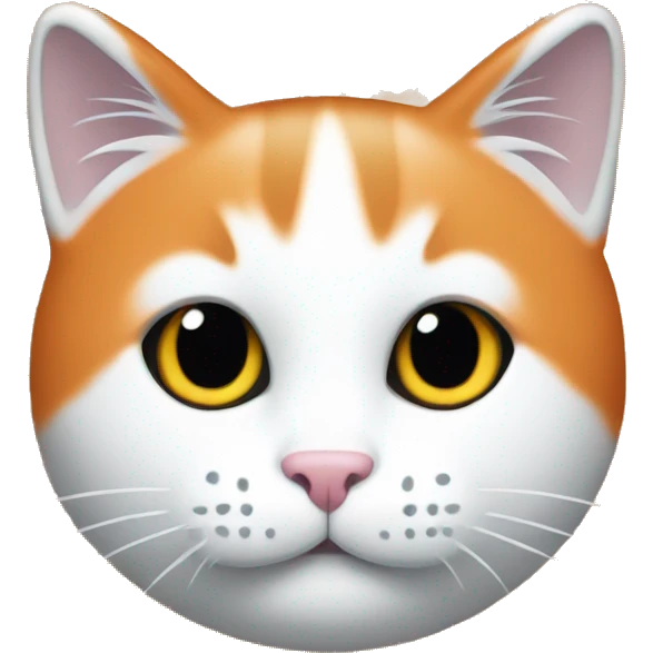 Cat three colours white orange emoji