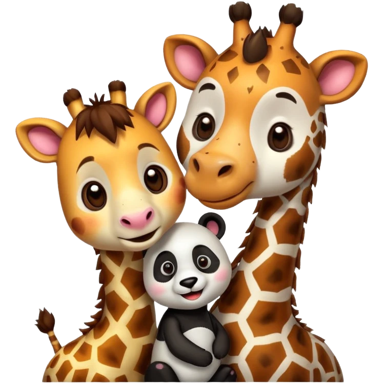 giraffe and panda as couple emoji