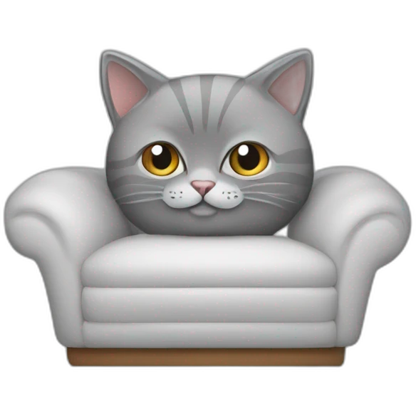 Chat gris sur canapé  emoji