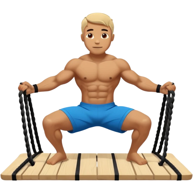 man doing Plank Waves in a crossfit training , with ropes emoji
