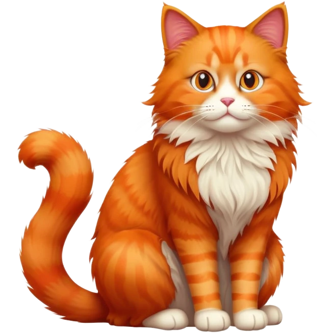 red cat sitting full body emoji