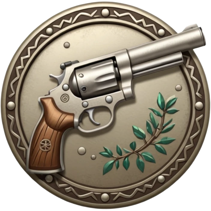 gun and powder and tribal nature faction emblem emoji