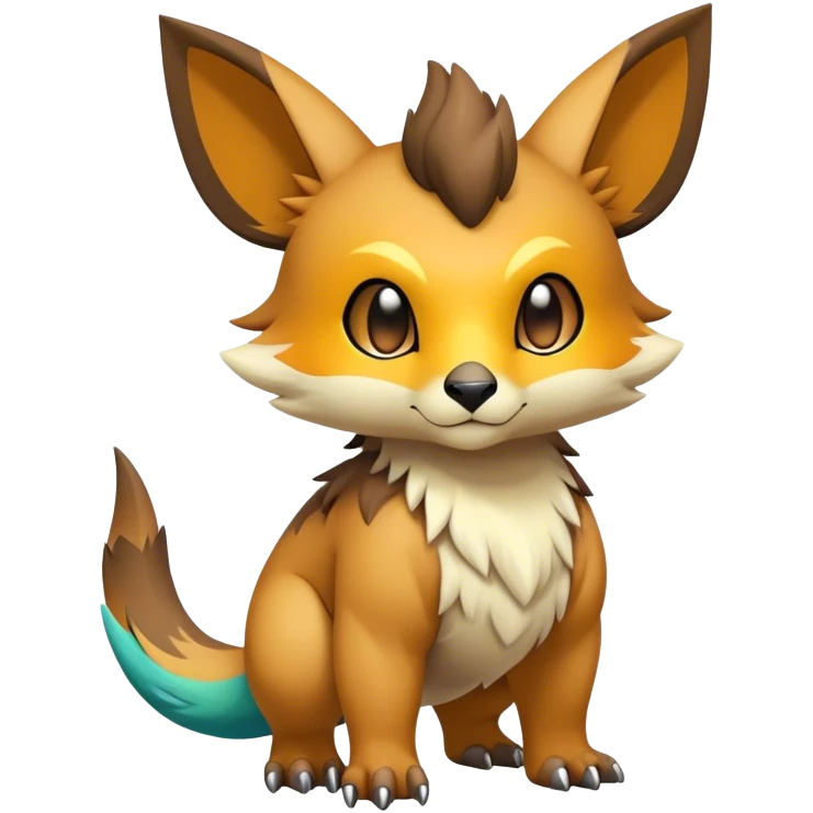 Cute cool colorful fantasy animal hybrid Fakemon full body emoji