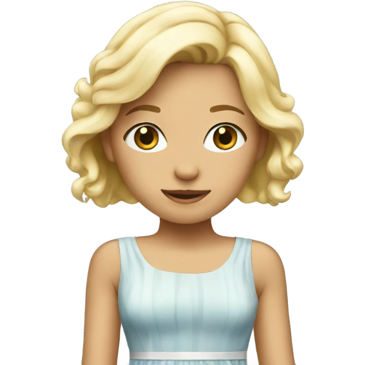 A blond girl with dress  emoji