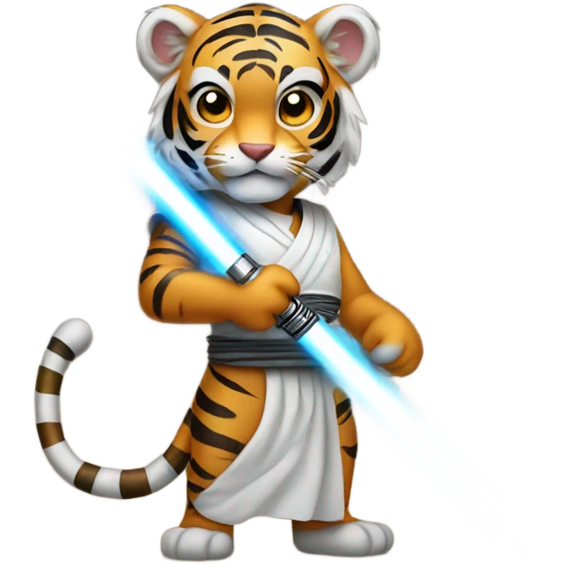 Tiger with lightsaber emoji