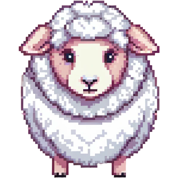cute fluffy pink sheep emoji
