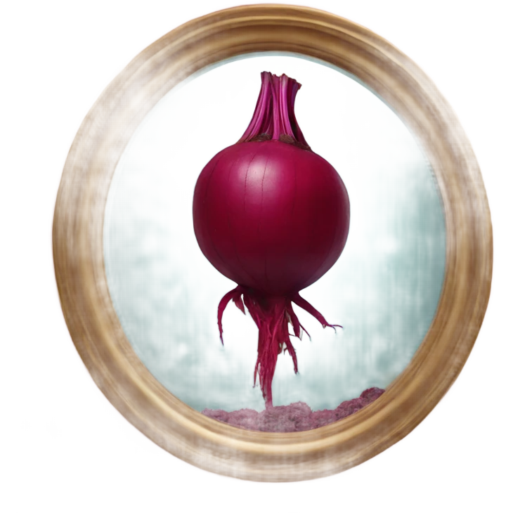 beetroot inside the mirror emoji