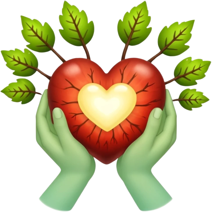 woodland spirit hands together glowing heart seed emoji