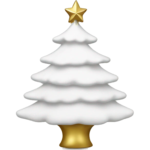 A white Christmas tree with gold ornaments  emoji