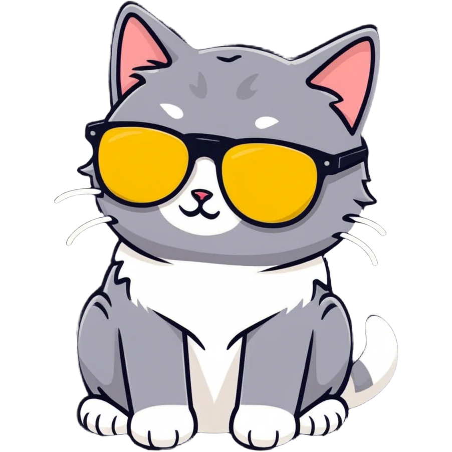 Cat with sunglasses emoji