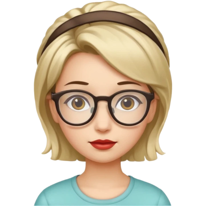 girl with hair style glasses on head  emoji