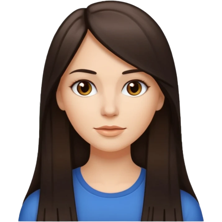 Mulher branca, cabelos longos liso moreno iluminado com luzes  emoji