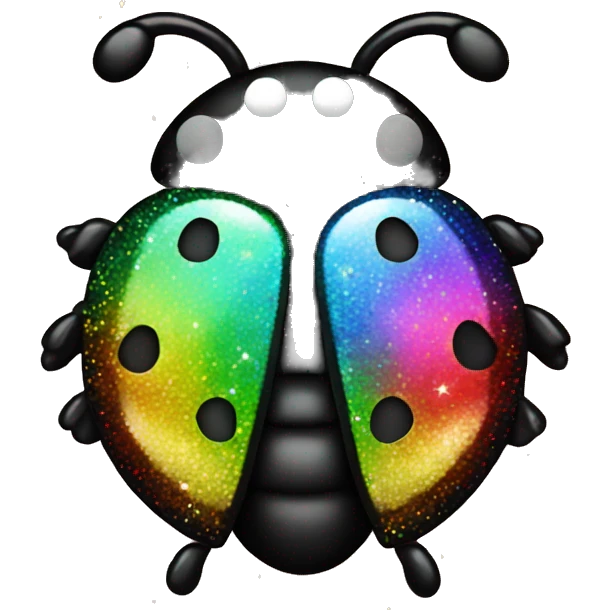 Glitter ladybug rainbow colored  emoji