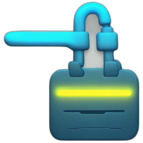 a step with blue neon effect emoji