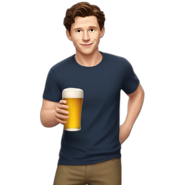 Tom Holland qui boit une bière emoji