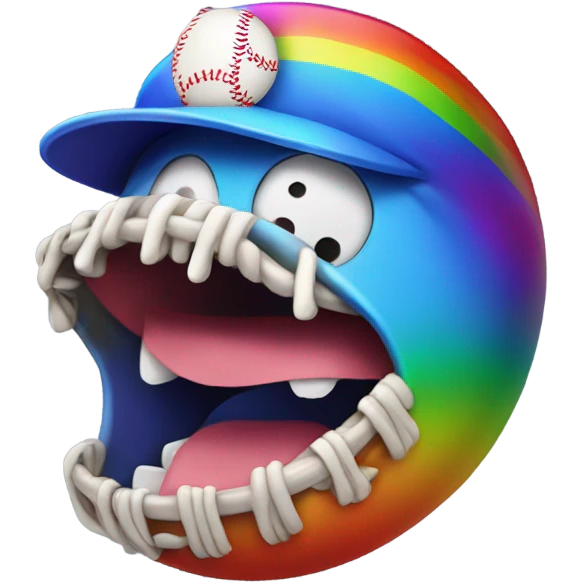 Baseball with a rainbow tongue  emoji