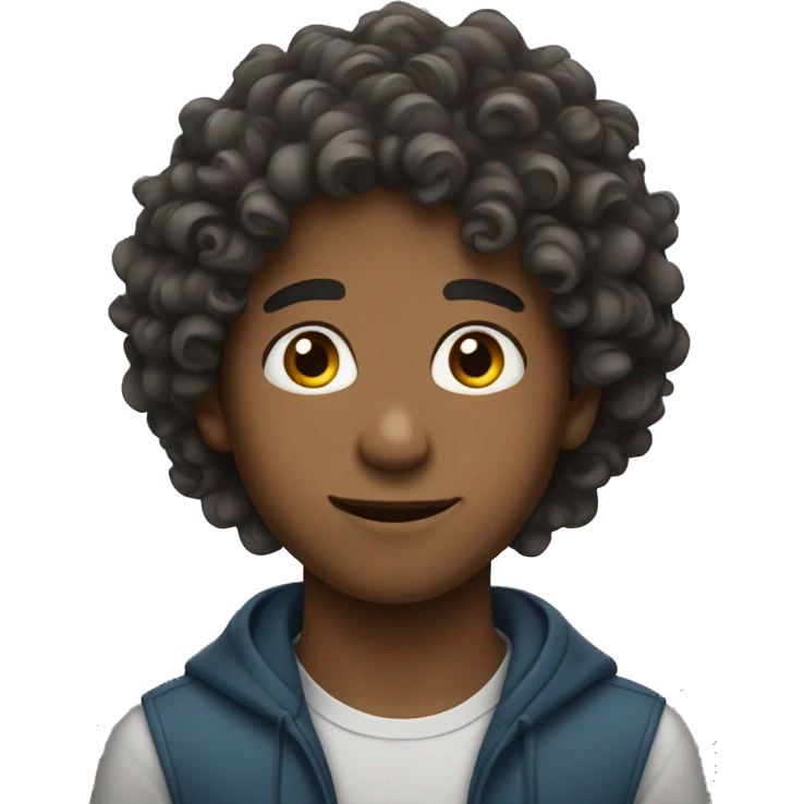 long curly haired boy emoji