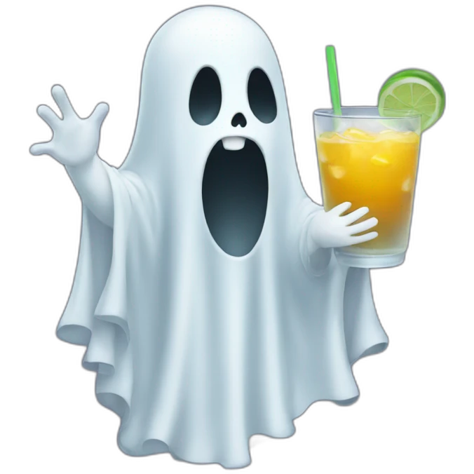 Ghost with a drink emoji