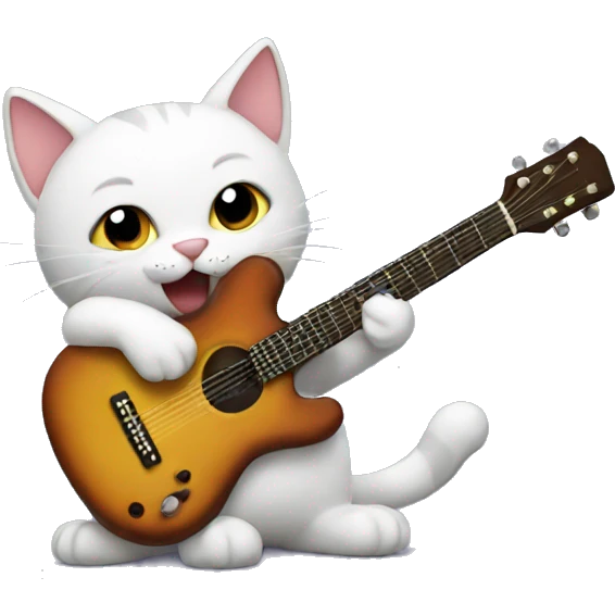 Cat with guitar   emoji