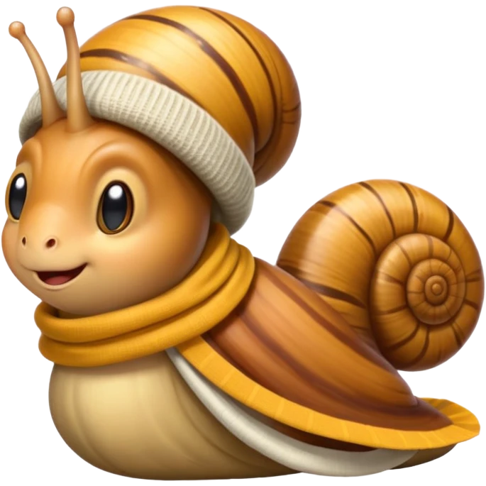 snail wearing scarf sliding emoji