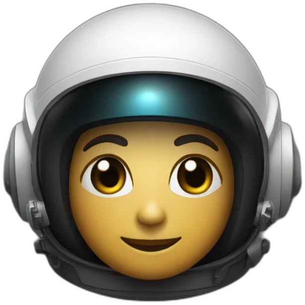 Astronauta visor negro fondo playa emoji