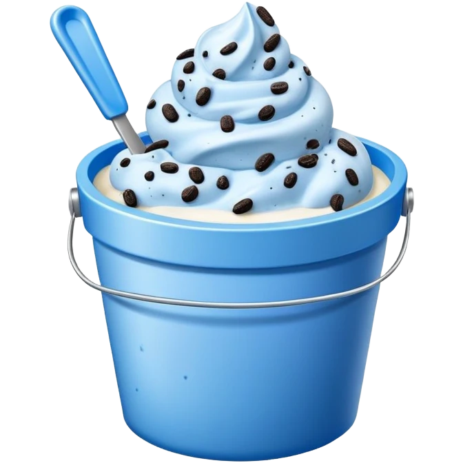 Bucket Blue cookies and cream ice cream emoji