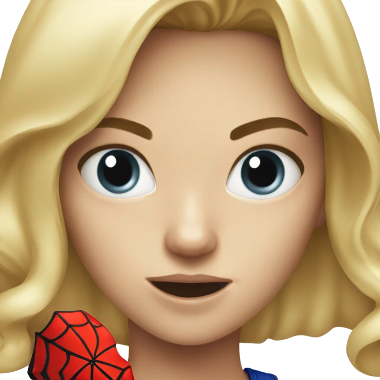 blonde girl fighting spiderman emoji