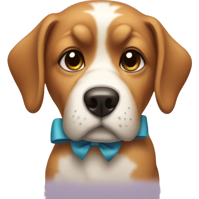 A dog wearing a bow  emoji